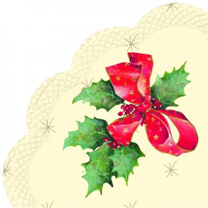 CHRISTMAS BOW cream – Rondo Napkins