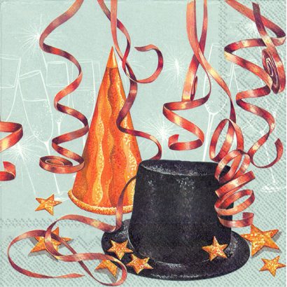MIDNIGHT PARTY BLACK – Lunch Napkins