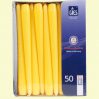 Taper Candles, 50 Pieces, Yellow