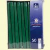 Taper Candles, 50 Pieces, Dark Green