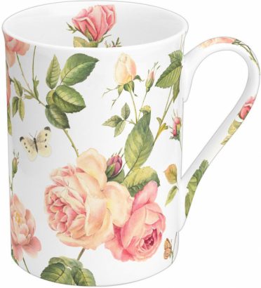 New Rambling Rose Cream – Bone China Mug