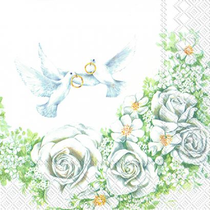 ROMANTIC DOVES – Lunch Napkins