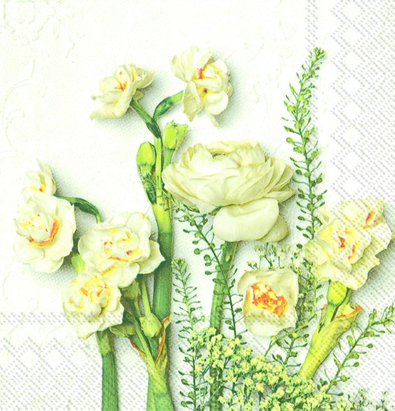 White buttercups - Lunch napkins