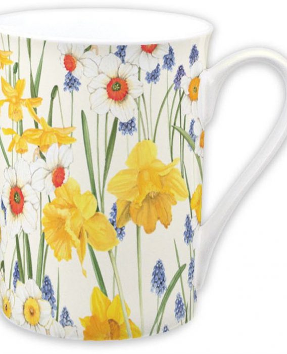Flowers of spring cream - Bone china country mug