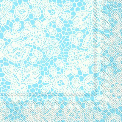 Pretty Lace Light Blue- Lunch Napkins