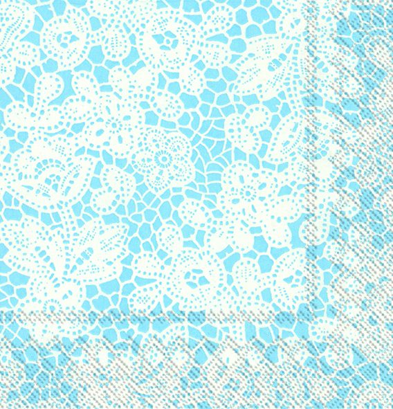 Pretty lace light blue- Lunch napkins