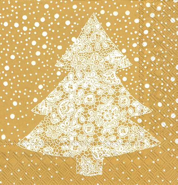 CHRISTMAS LACE gold - Cocktail napkins