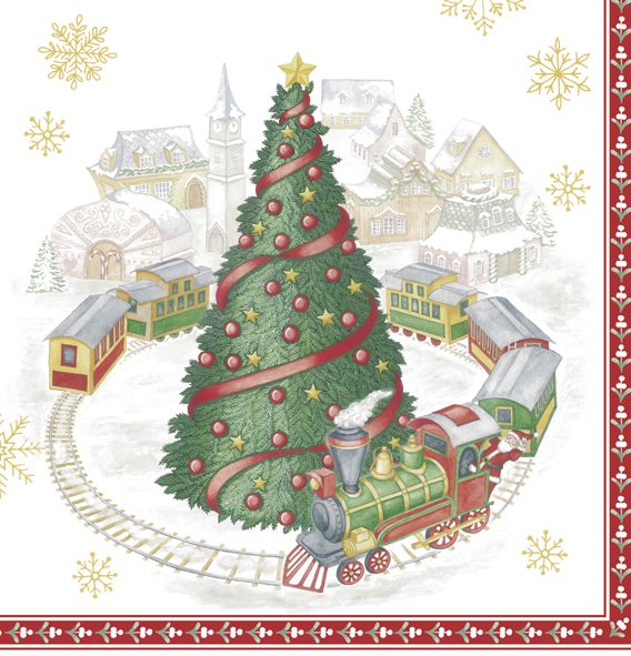 CHRISTMAS TRAIN IN TOWN (V&B) - Lunch napkins
