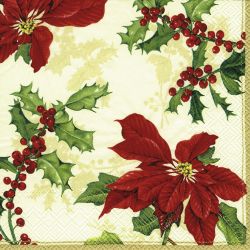 FLORAL CHRISTMAS Cream – Coctail Napkins