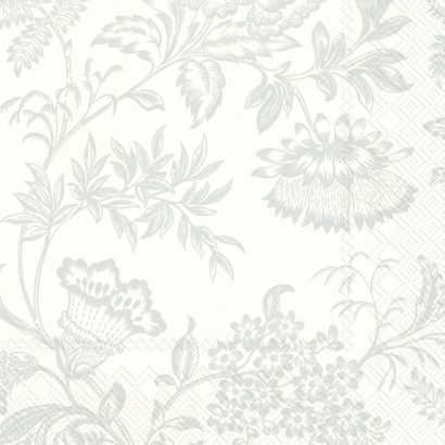 FLORENCE White Silver – Cocktail Napkins