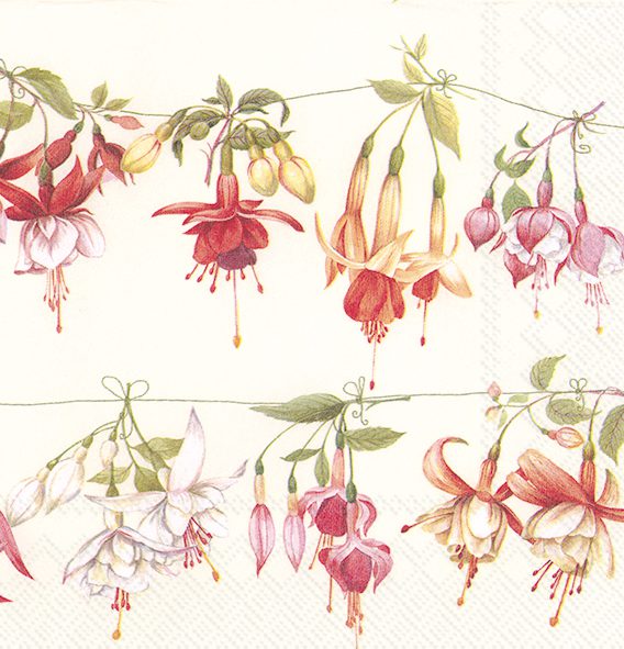 FUCHSIAS LIBRARY cream - Lunch napkins