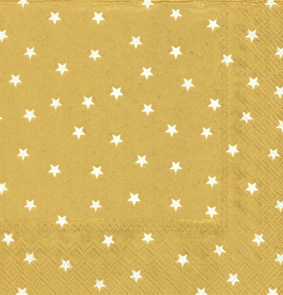 LITTLE STARS gold white - Cocktail napkins