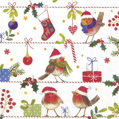 MERRY LITTLE CHRISTMAS White – Lunch Napkins