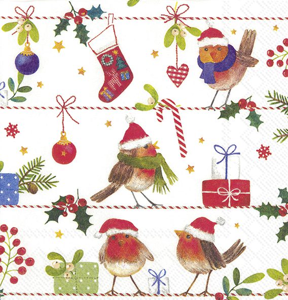 MERRY LITTLE X-MAS white - Lunch Napkins