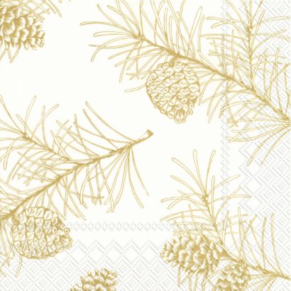 PINE BRANCHES White Gold – Lunch Napkins