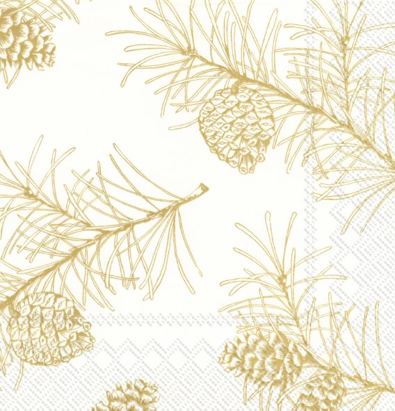 PINE BRANCHES white gold - Lunch napkins